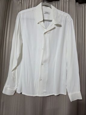 Sandro White Long-Sleeve Button-Down Shirt. NWOT
